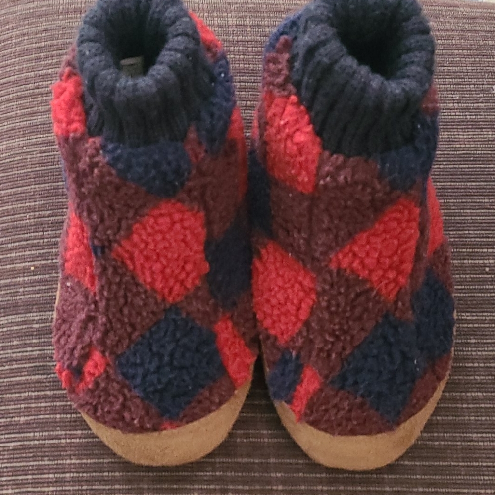 Land's End Buffalo Plaid Kids Slippers boy/girl